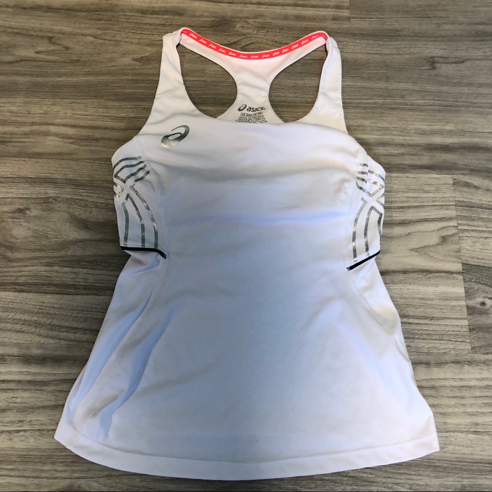 ASICS White Athletic Workout Tank Top, X-Small